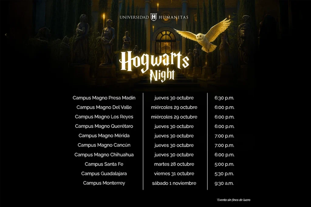 Los eventos gratis de Harry Potter se realizarán en Campus Humanitas.
